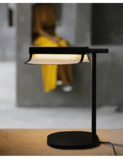 Lámpara de mesa Omma – LZF – Pantalla de madera 1 hoja/2 hojas, LED 3000K regulable, Altura: 37 cm