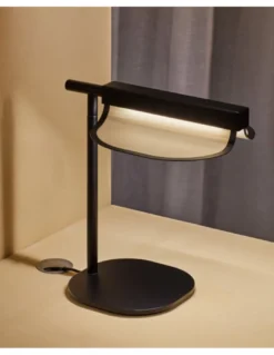 Lámpara de mesa Omma – LZF – Pantalla de madera 1 hoja/2 hojas, LED 3000K regulable, Altura: 37 cm