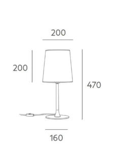 Lámpara de mesa Petit – Massmi – Lámpara en 2 tamaños, Estructura hierro pintado+Pantalla de algodón translúcido