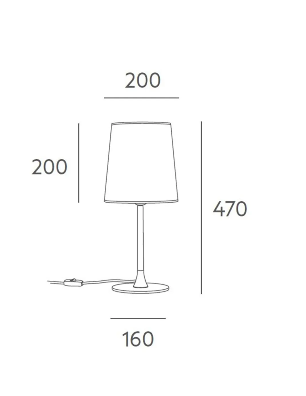 Lámpara de mesa Petit – Massmi – Lámpara en 2 tamaños, Estructura hierro pintado+Pantalla de algodón translúcido