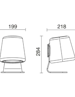 Lámpara de mesa portátil Ibar - Novolux Lighting Exo - Madera de haya, apta para exterior