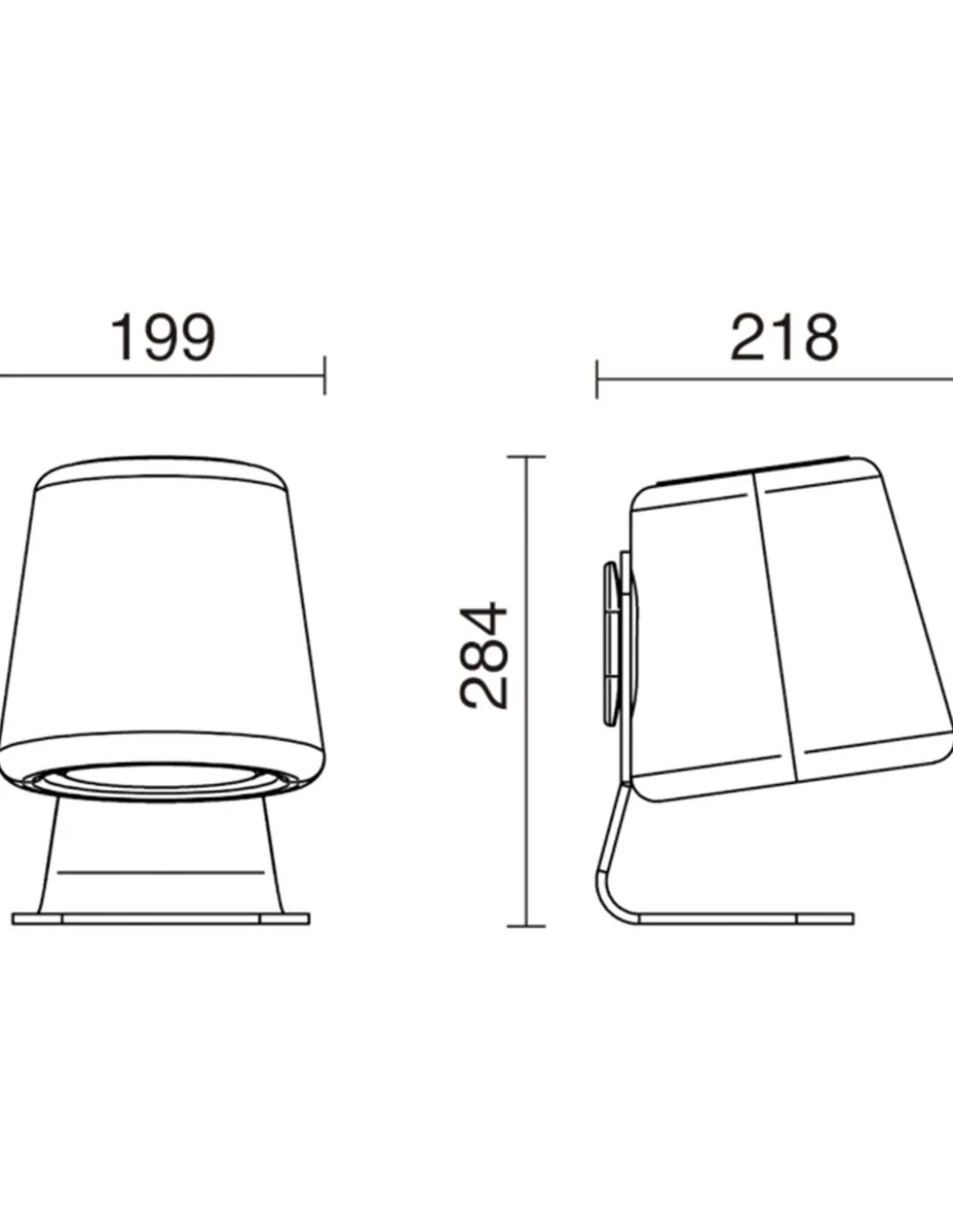 Lámpara de mesa portátil Ibar - Novolux Lighting Exo - Madera de haya, apta para exterior
