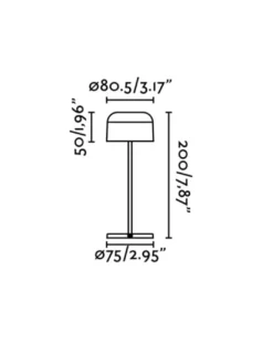 Lámpara de mesa portátil Mavis - Faro - Lámpara de exterior tátcil y regulable
