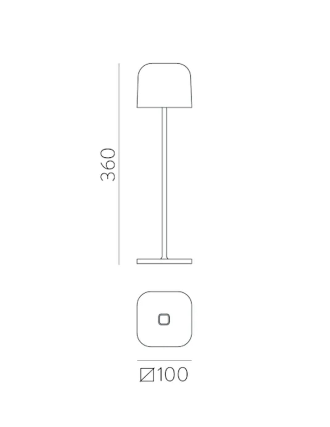 Lámpara de mesa portátil Stroll - ACB - Lámpara de exterior LED recargable y regulable con botón táctil