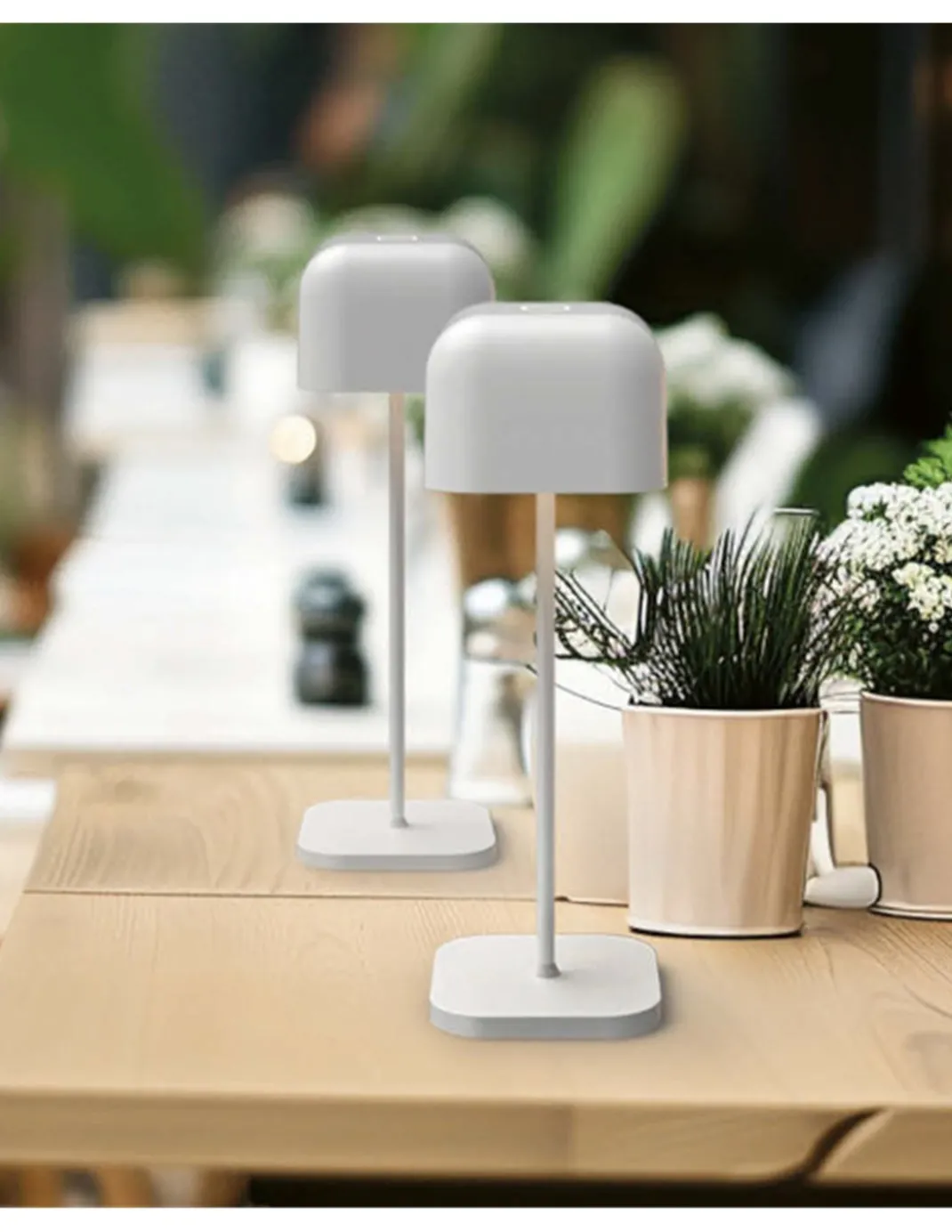 Lámpara de mesa portátil Stroll - ACB - Lámpara de exterior LED recargable y regulable con botón táctil