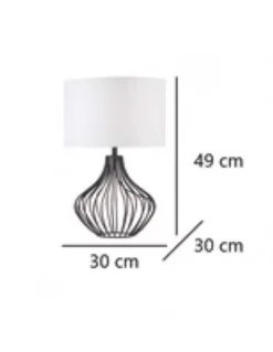 Lámpara de mesa Prato - AJP - Diseño jaula con pantalla blanca