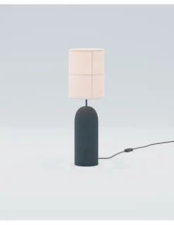 Lámpara de mesa Rania – Robin – Base de hormigón, Pantalla crema blanca