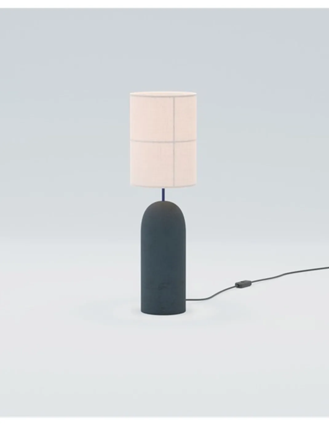 Lámpara de mesa Rania – Robin – Base de hormigón, Pantalla crema blanca