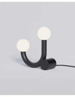 Lámpara de mesa Rigoberta – Robin – Diseño minimalista con 2 luces, Disponible en negro o blanco