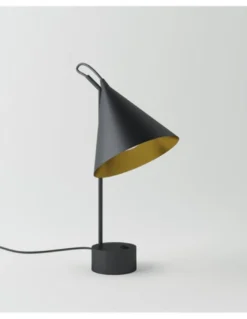 Lámpara de mesa Rubi – Robin – Diseño moderno negro y dorado