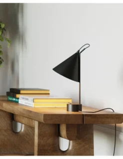 Lámpara de mesa Rubi – Robin – Diseño moderno negro y dorado
