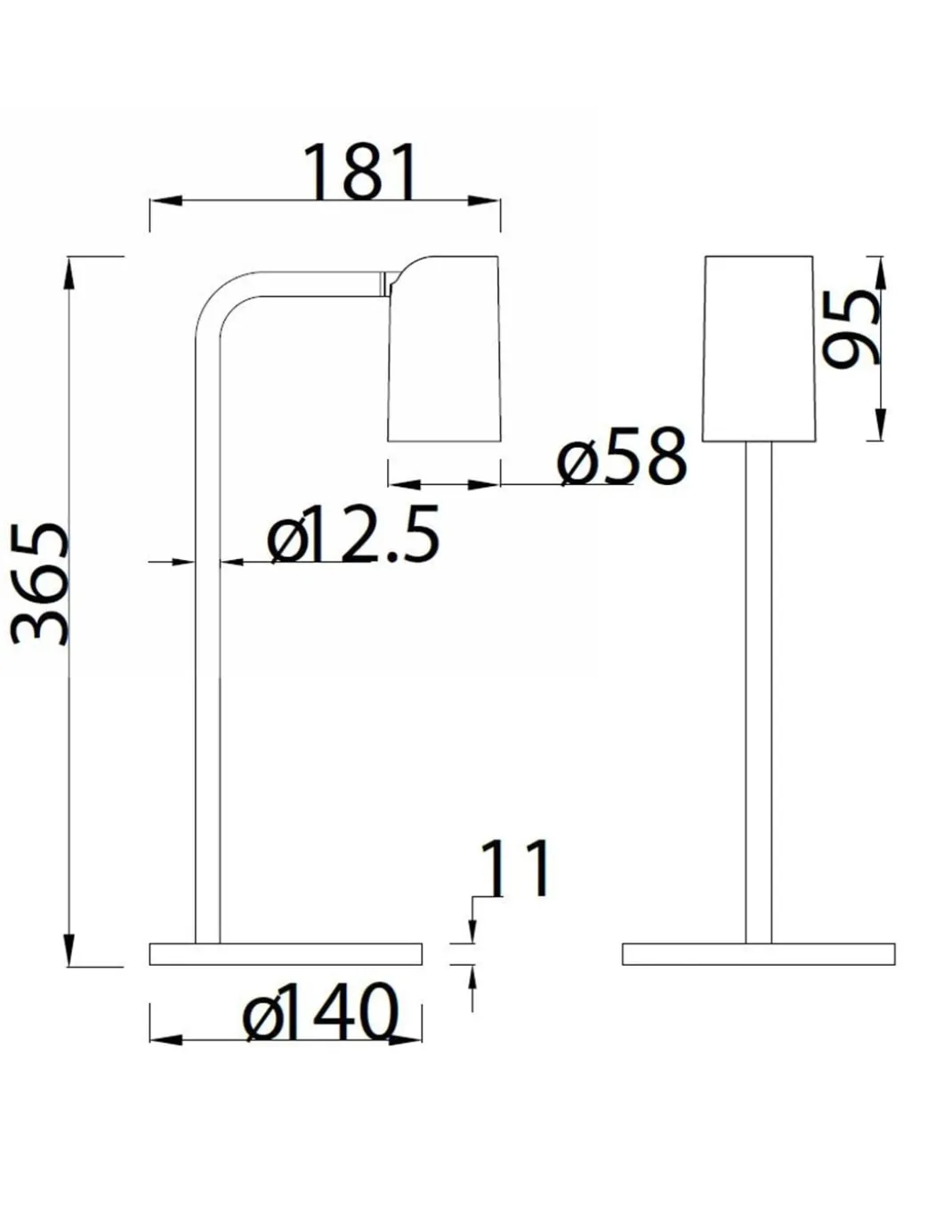 Lámpara de mesa Sal – Mantra – Lámpara de escritorio con cabezal orientable, Blanco-Negro
