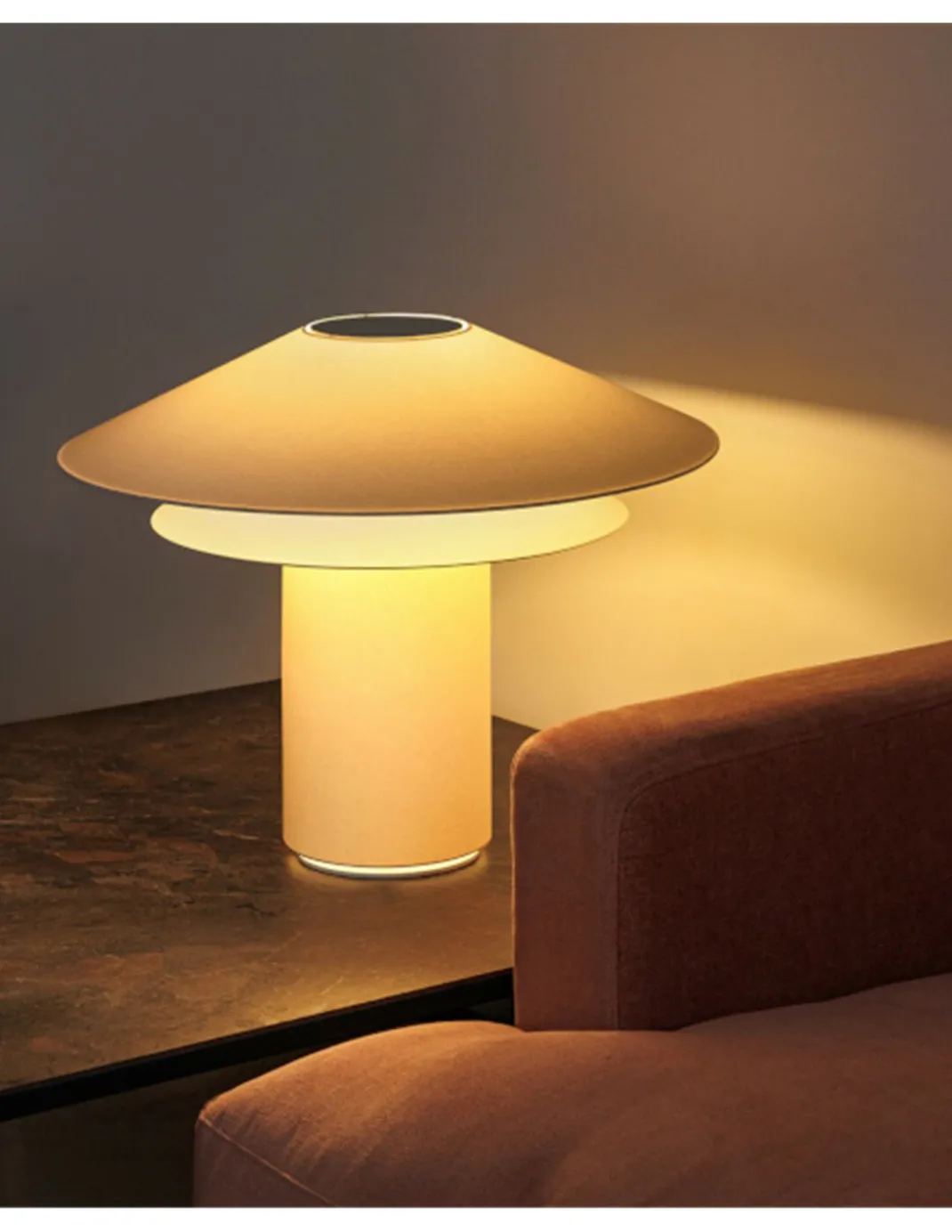 Lámpara de mesa Shan – Faro – Pantalla de pergamino, diseño decorativo
