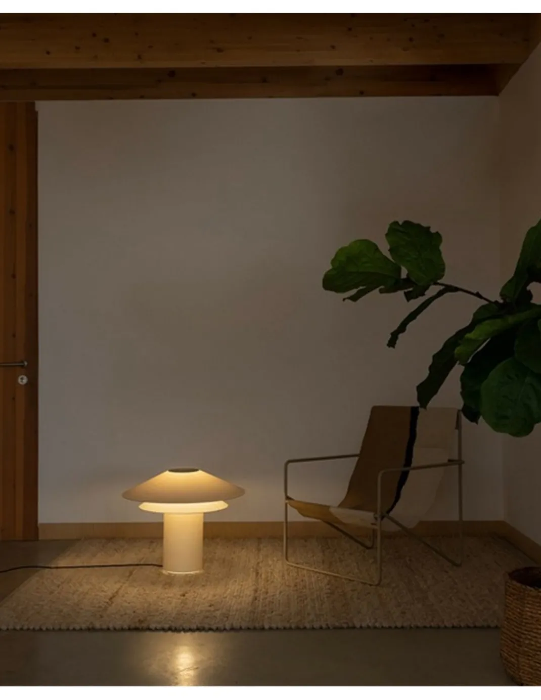 Lámpara de mesa Shan – Faro – Pantalla de pergamino, diseño decorativo