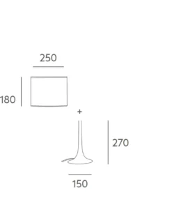 Lámpara de mesa Simplicity – Massmi – Lámpara moderna de mesa, Pantalla de tela cuadrada, 1xE27