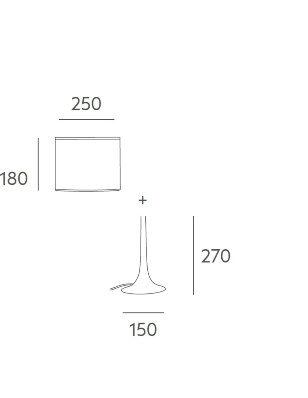Lámpara de mesa Simplicity – Massmi – Lámpara moderna de mesa, Pantalla de tela cuadrada, 1xE27