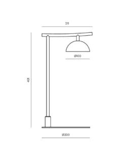 Lámpara de mesa Tana – Aromas – Lámpara de metal negro mate, LED 2700K, 40 cm