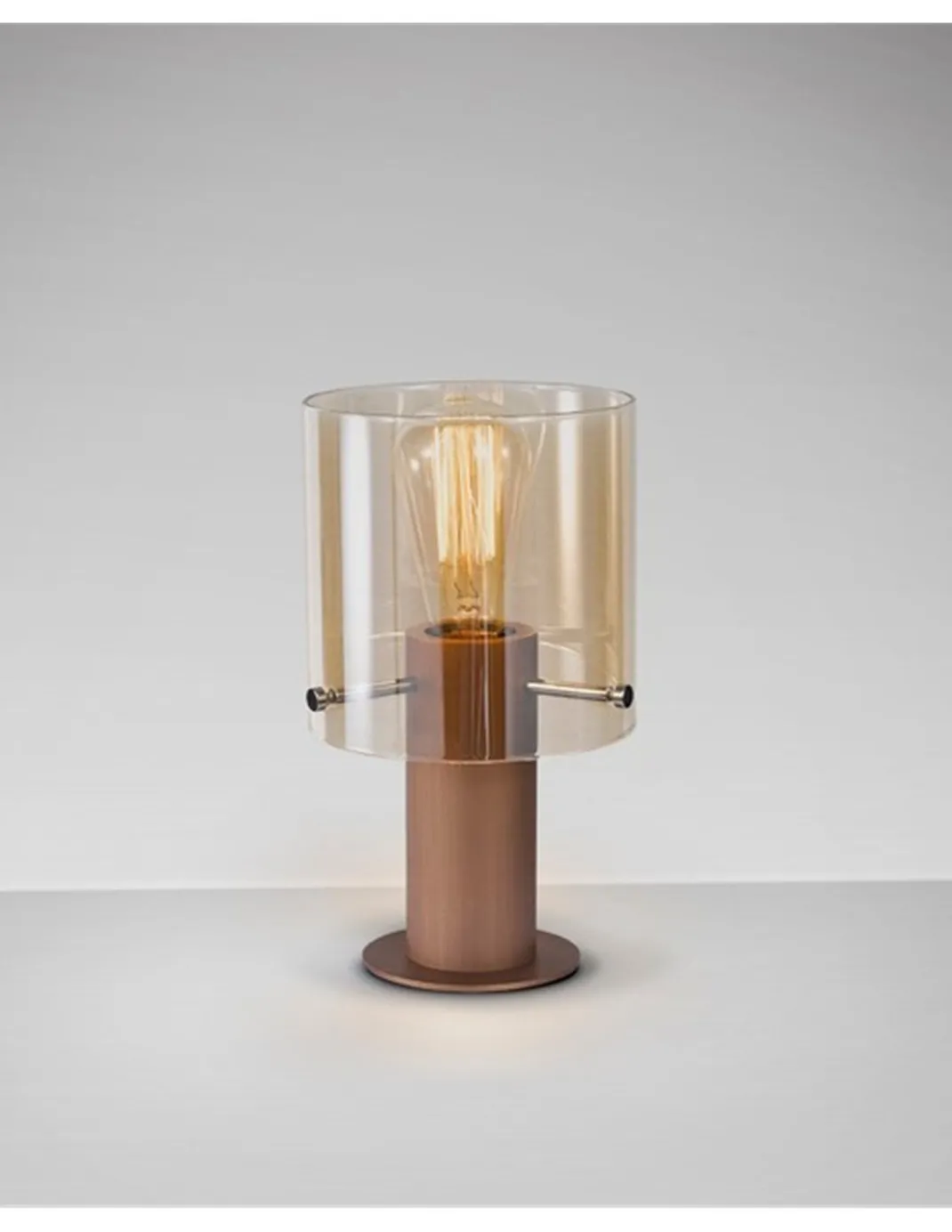 Lámpara de mesa Venize - Schuller - Lámpara decorativa con pantalla de cristal ámbar