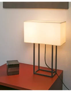 Lámpara de mesa Vesper - Faro - Pantalla de tela rectangular