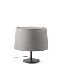 Lámpara de mesa Windsor - Faro - Pantalla de tela gris