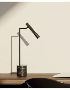 Lámpara de mesa Ycro - Aromas - Lámpara de lectura de diseño moderno con base de mármol negro