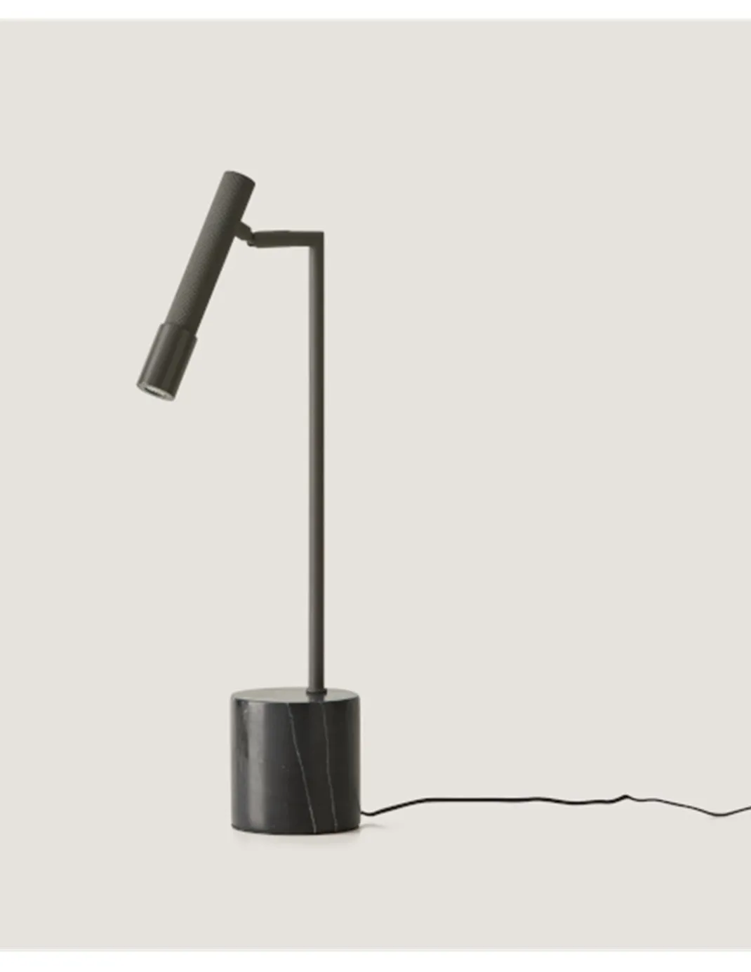 Lámpara de mesa Ycro - Aromas - Lámpara de lectura de diseño moderno con base de mármol negro