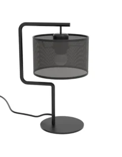 Lámpara de mesa Zig – Pujol – Pantalla tela negra, 3 Tamaños