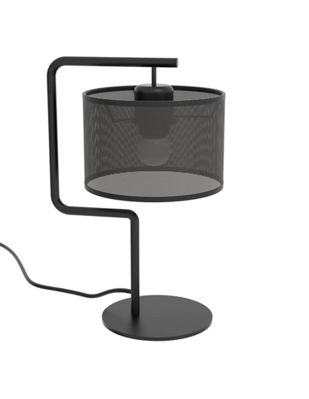 Lámpara de mesa Zig – Pujol – Pantalla tela negra, 3 Tamaños