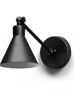 Lámpara de pared Capuchina – Luxcambra – Aplique con brazo orientable, acabado negro