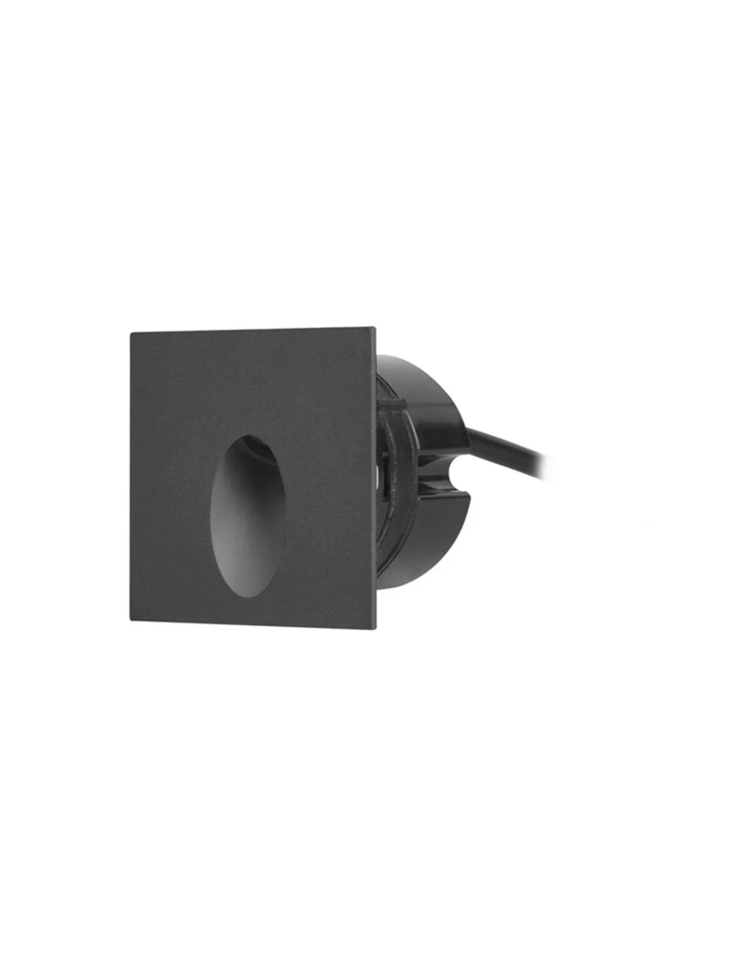 Lámpara de pared de exterior Icon – FORLIGHT – Empotrable de aluminio negro cuadrado, LED 3000K 228 lm, Medidas: 8 cm