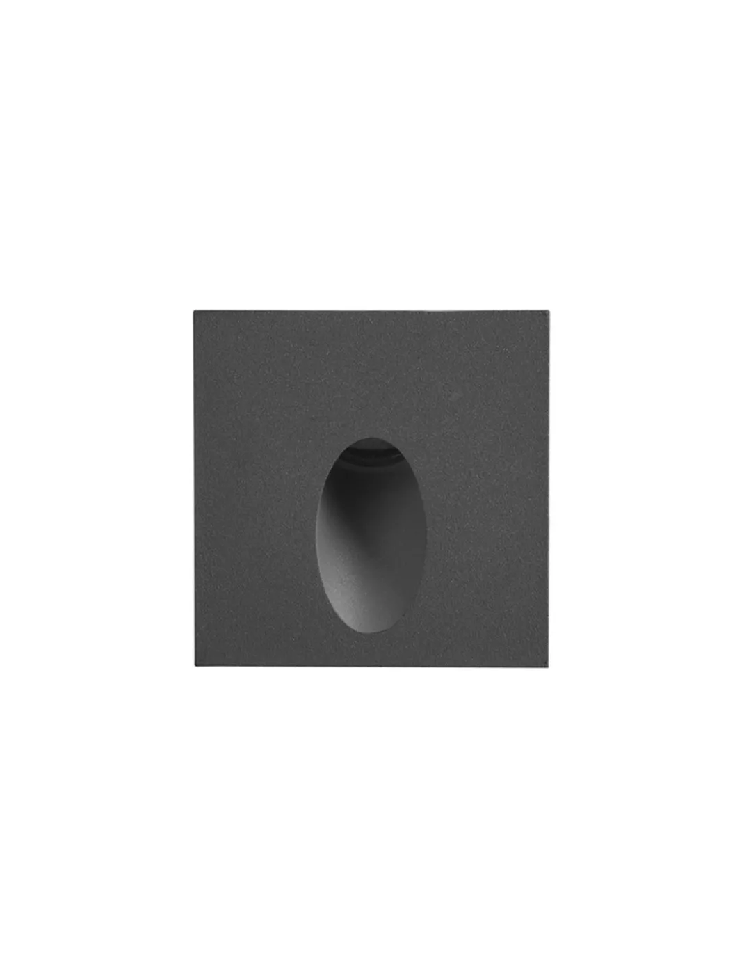 Lámpara de pared de exterior Icon – FORLIGHT – Empotrable de aluminio negro cuadrado, LED 3000K 228 lm, Medidas: 8 cm
