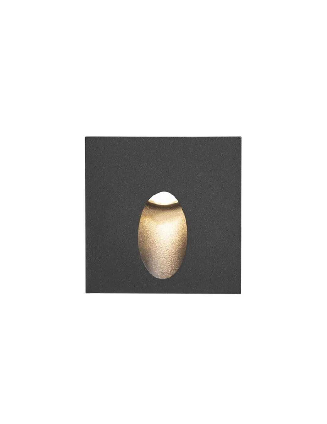 Lámpara de pared de exterior Icon – FORLIGHT – Empotrable de aluminio negro cuadrado, LED 3000K 228 lm, Medidas: 8 cm