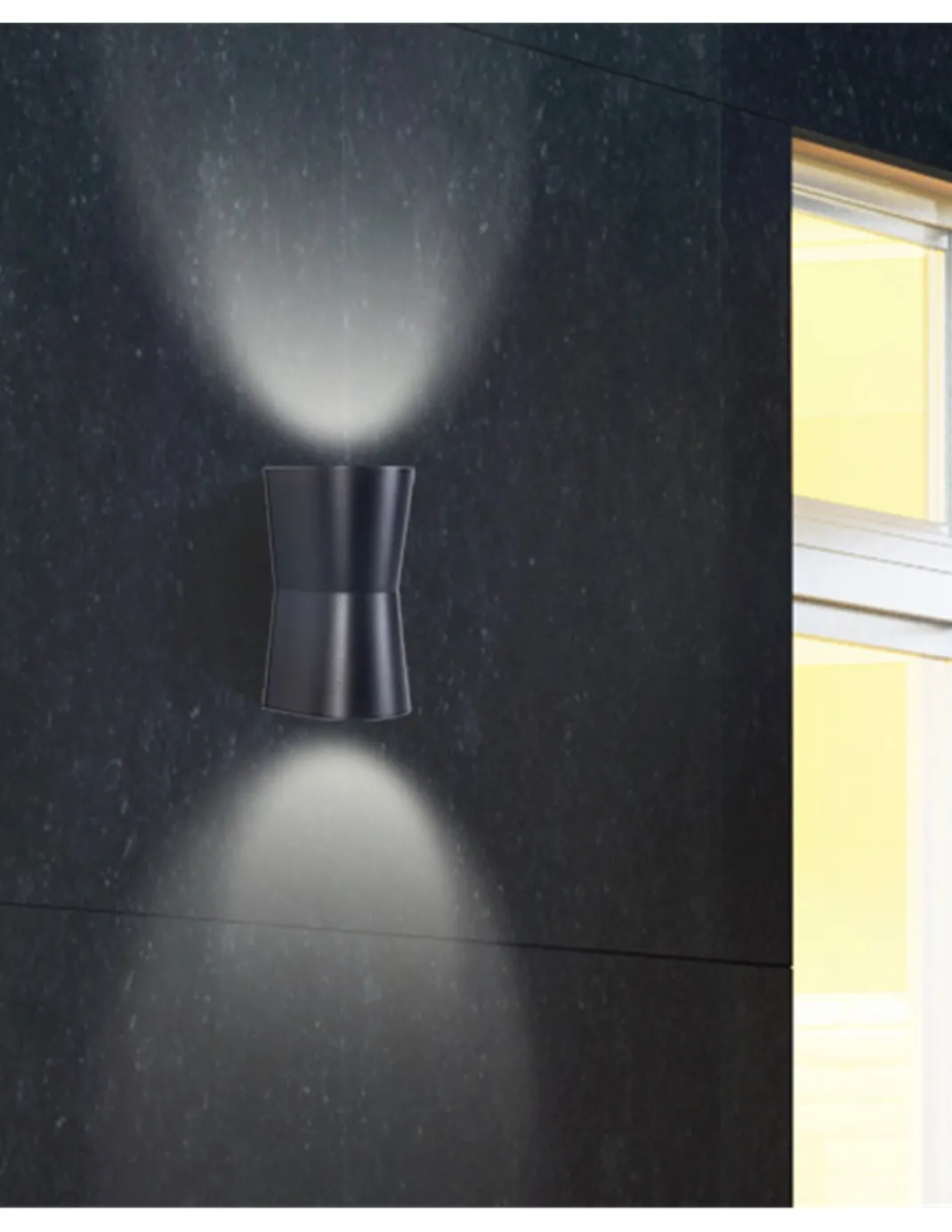 Lámpara de pared de exterior Prisma – FORLIGHT – Aplique con doble emisión de luz, GU10, Apto para ambientes salinos