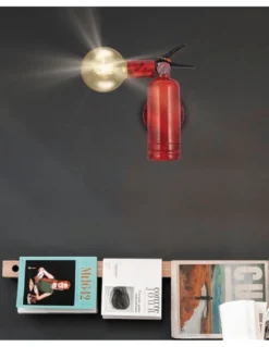 Lámpara de pared Dylan - AJP - Lámpara estilo industrial vintage, rojo envejecido