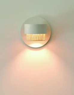 Lámpara de pared Kan XL – Luxcambra – Lámpara orientable, pantalla de rafia