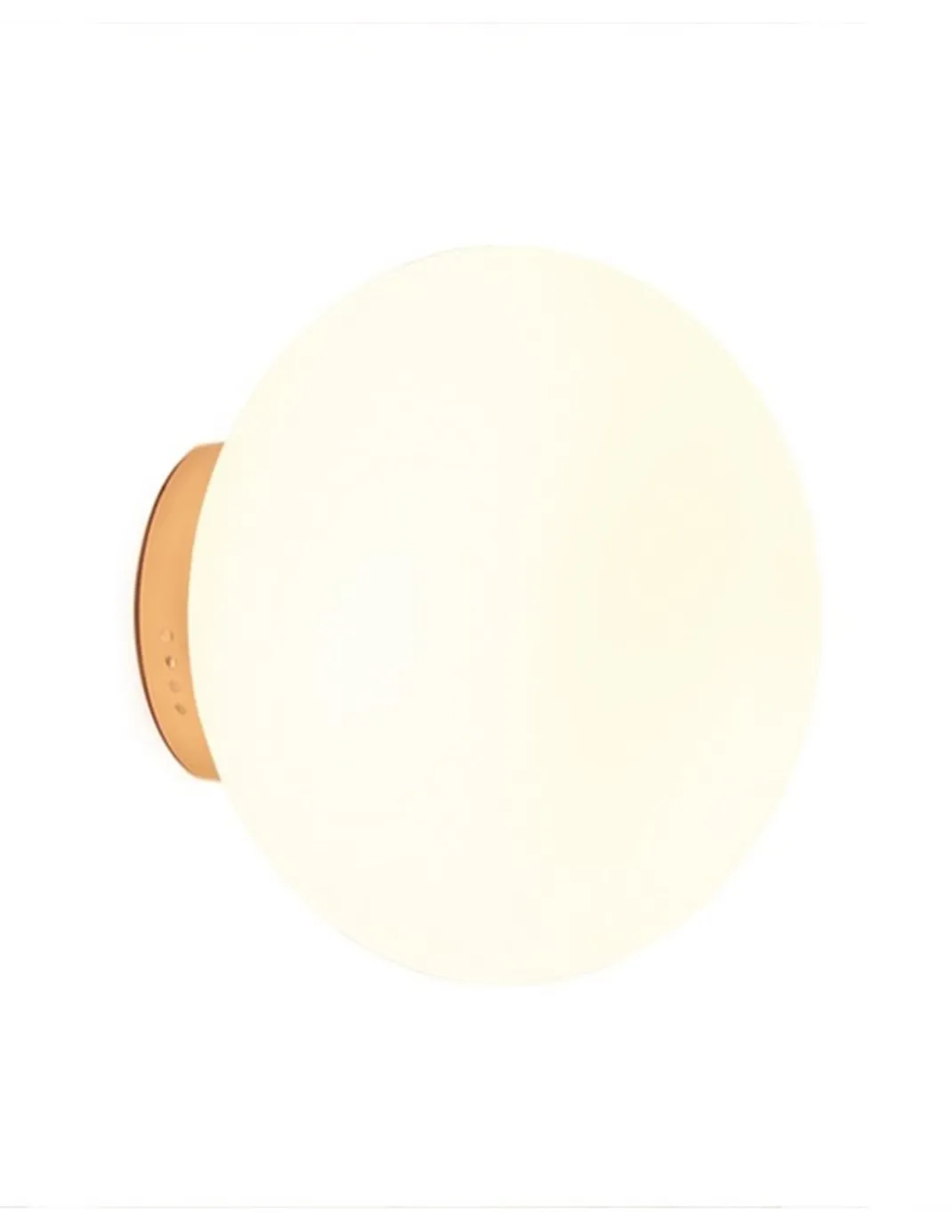 Lámpara de pared Moon – Luxcambra – Pantalla de cristal, estructura dorada