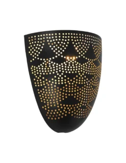 Lámpara de pared Murta – AJP – Diseño oriental, acabado negro