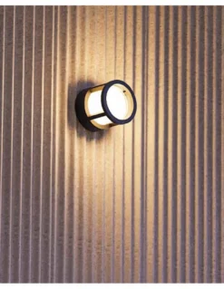 Lámpara de pared One - FORLIGHT - Aplique de exterior LED, formato circular, negro