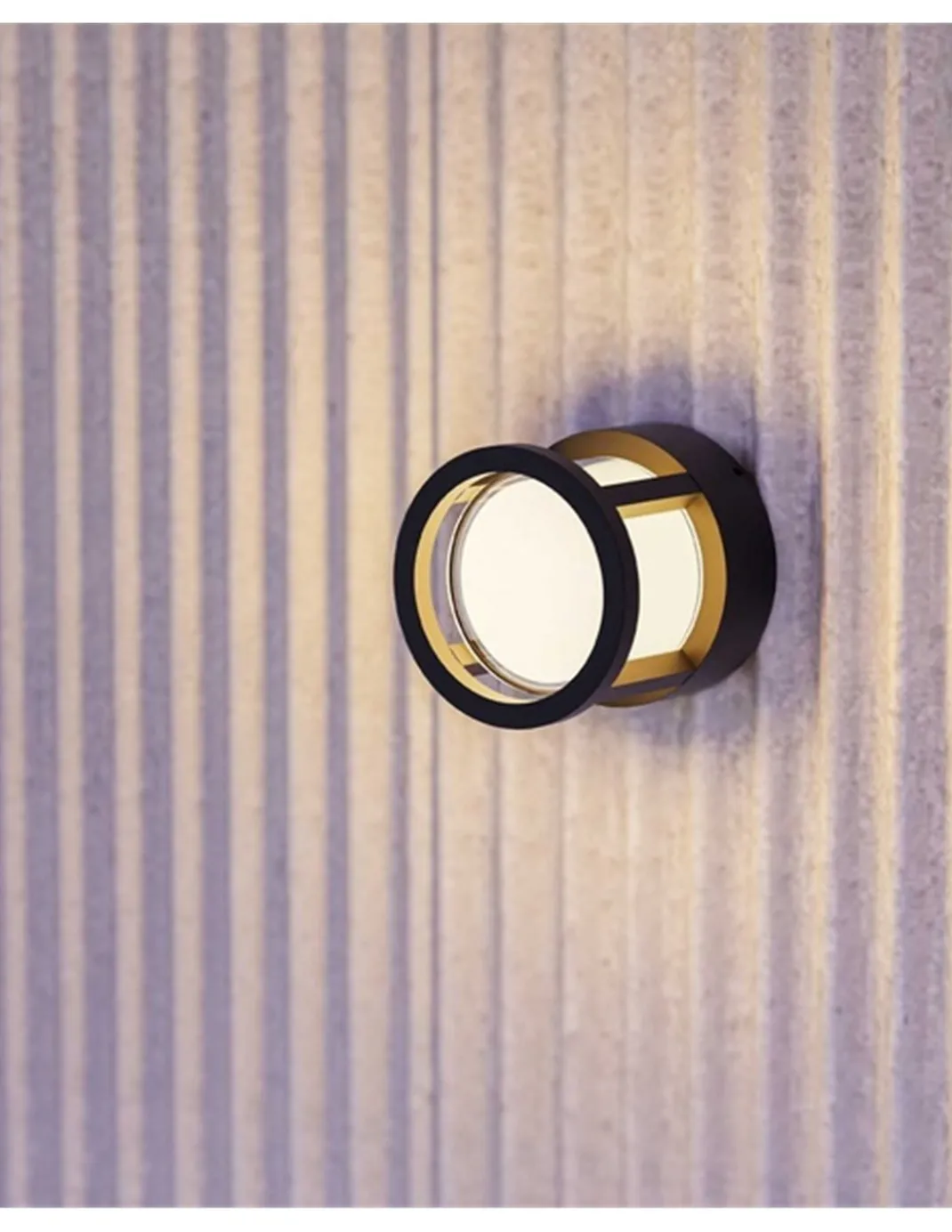 Lámpara de pared One - FORLIGHT - Aplique de exterior LED, formato circular, negro