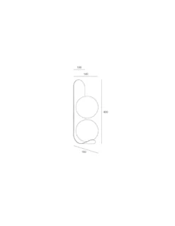 Lámpara de pared o techo Zesta - Massmi - Lámpara moderna decorativa, 2 pantallas esféricas