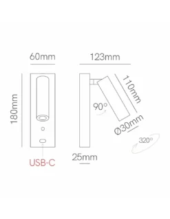 Lámpara de pared Pure – Beneito & Faure – Lámpara de lectura orientable