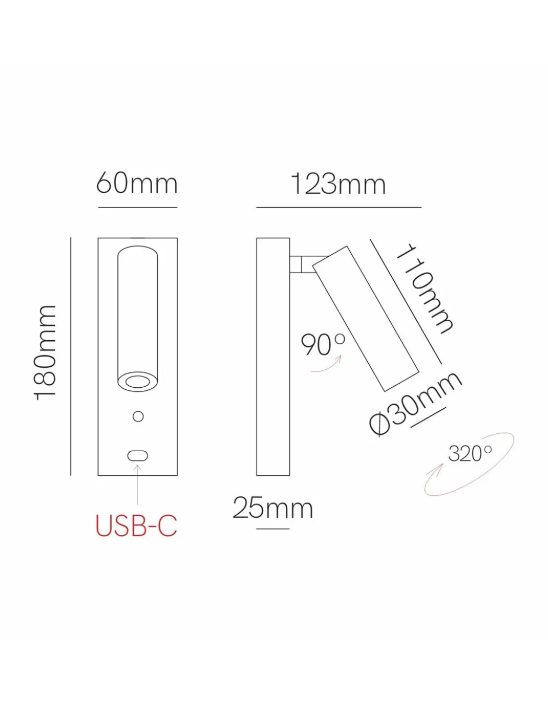 Lámpara de pared Pure – Beneito & Faure – Lámpara de lectura orientable