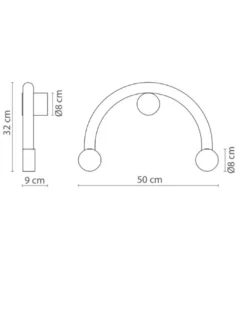 Lámpara de pared Rigoberta Indirect Curved – Robin – Aplique minimalista, LED 3000K 1840 lm