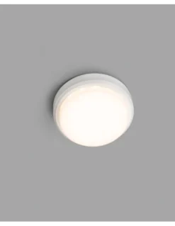 Lámpara de pared/techo de exterior Tom – Faro – Diseño redondo en blanco o gris, 2 tamaños
