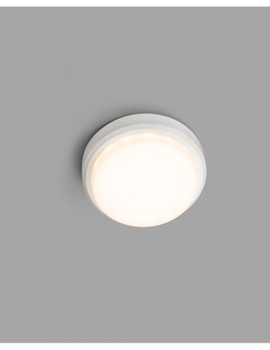 Lámpara de pared/techo de exterior Tom – Faro – Diseño redondo en blanco o gris, 2 tamaños