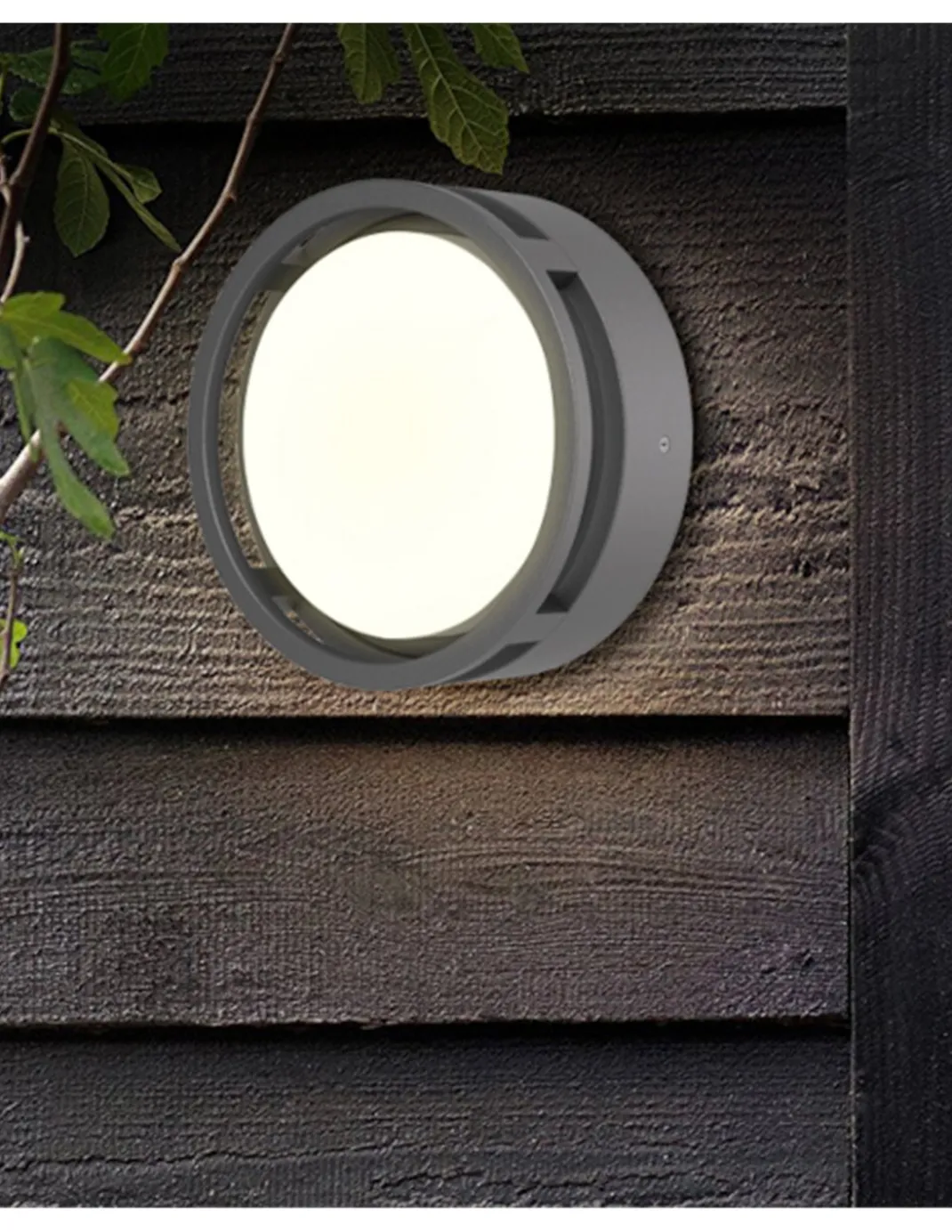 Lámpara de pared/techo de exterior Alhambra - Iberlamp - Lámpara redonda antracita, Ø 24 cm