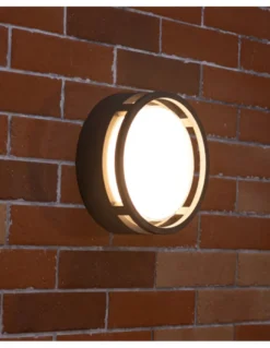 Lámpara de pared/techo de exterior Alhambra - Iberlamp - Lámpara redonda antracita, Ø 24 cm