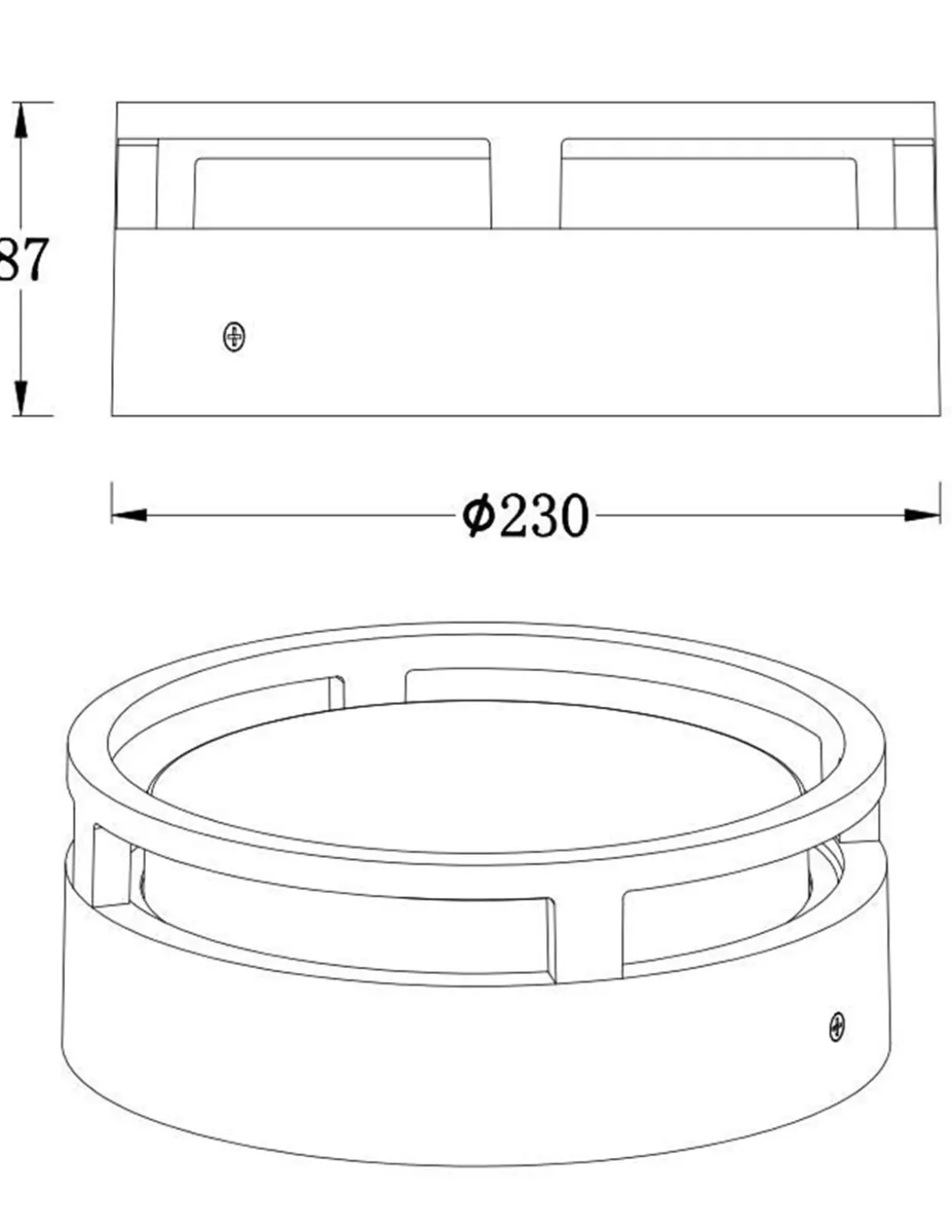 Lámpara de pared/techo de exterior Alhambra - Iberlamp - Lámpara redonda antracita, Ø 24 cm