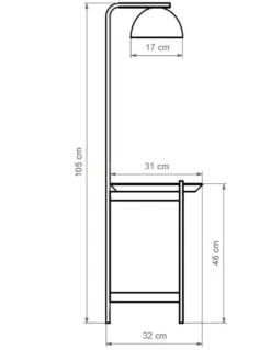 Lámpara de pie Absis - Luxcambra - Lámpara con mesa de cerámica, altura: 105 cm