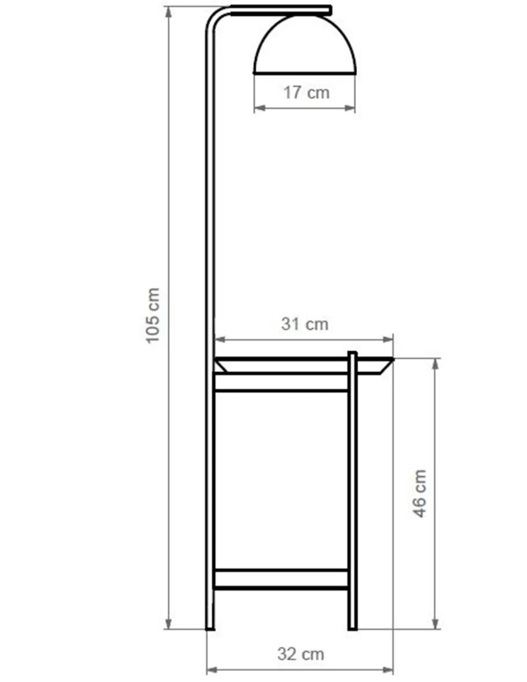 Lámpara de pie Absis - Luxcambra - Lámpara con mesa de cerámica, altura: 105 cm